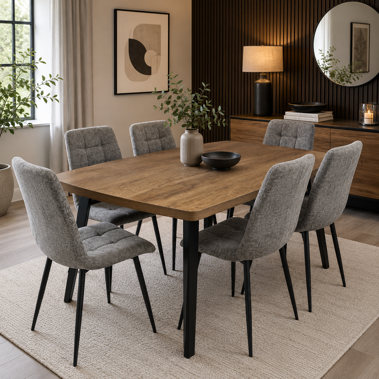 1.6 Pana table + 6 Newport Chairs